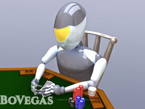 Gambling Addiction Robot Playing Poker