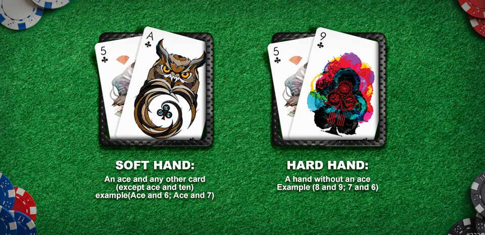 Gambling cards Soft and Hard Hand 