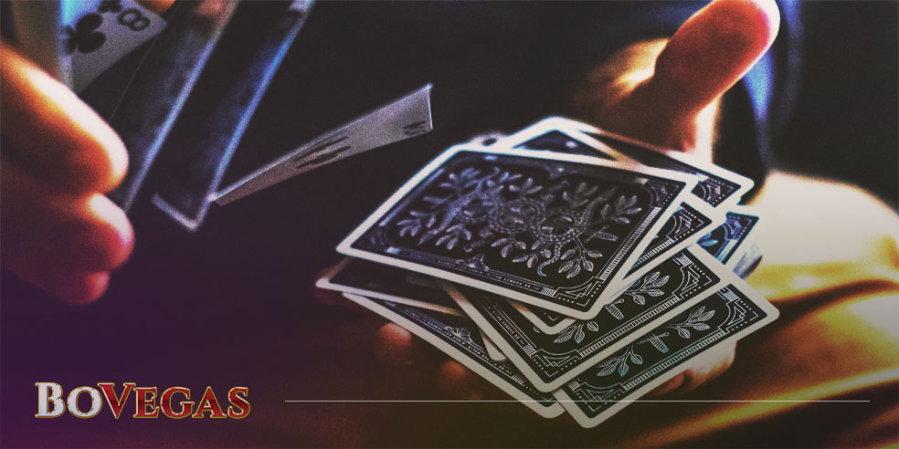 Poker holding cards