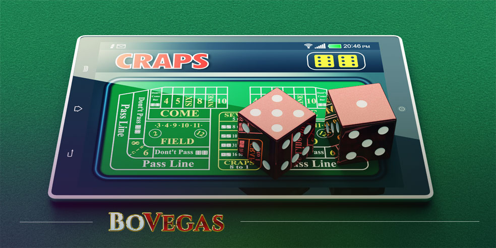 Online Craps on tablet with dices