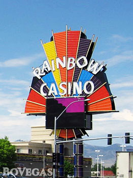 Casino Rainbow sign on the side of the Road