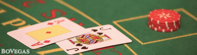 Blackjack deal pair of cards laying on the table 